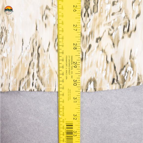 Chico's Popover Blouse Top Tan Abstract Print Metallic Boho Women's Plus Size 3 - Picture 7 of 13